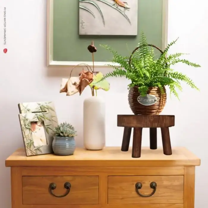 Support de plante en bois