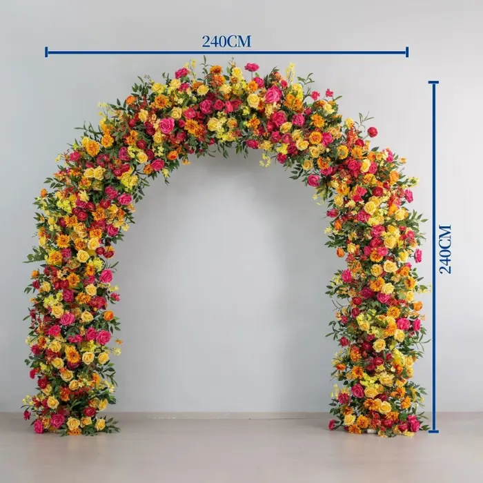 Arche de fleurs artificielles orange