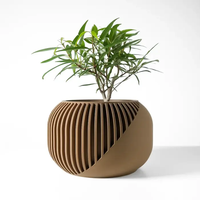 Pot à plantes moderne et minimaliste imprimé en 3D - Pot à fleurs biodégradable pour la décoration de la maison