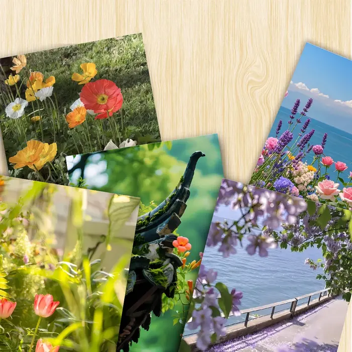Série de cartes postales de plantes de guérison