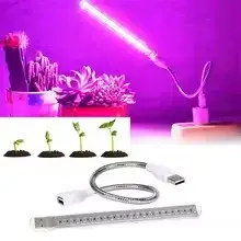 Lampe de croissance pour plantes LED à spectre complet, lampe USB réglable pour succulentes, semis, culture hydroponique et jardin d'intérieur