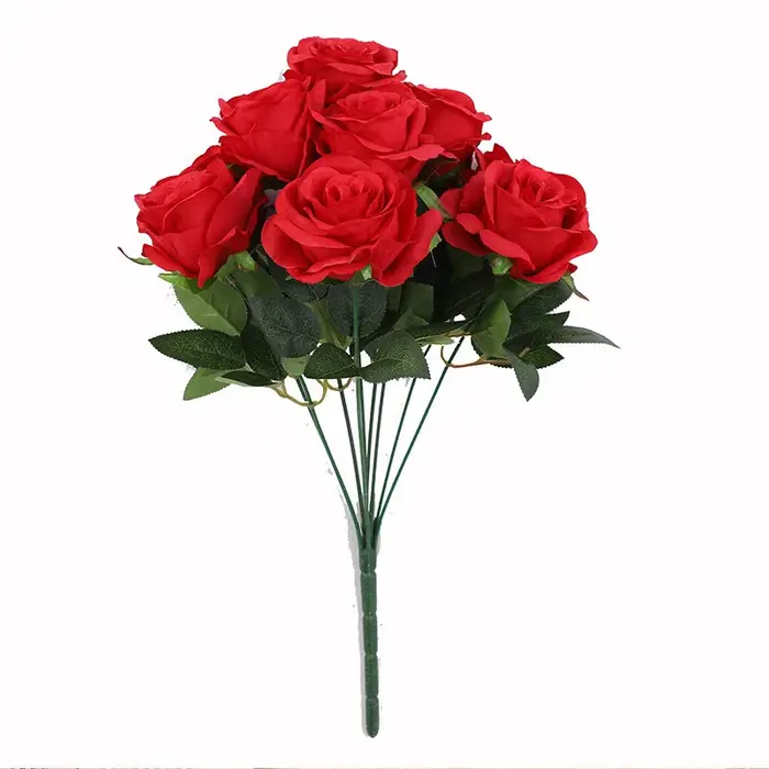 Bouquet de Roses Artificielles Blanches et Rouges