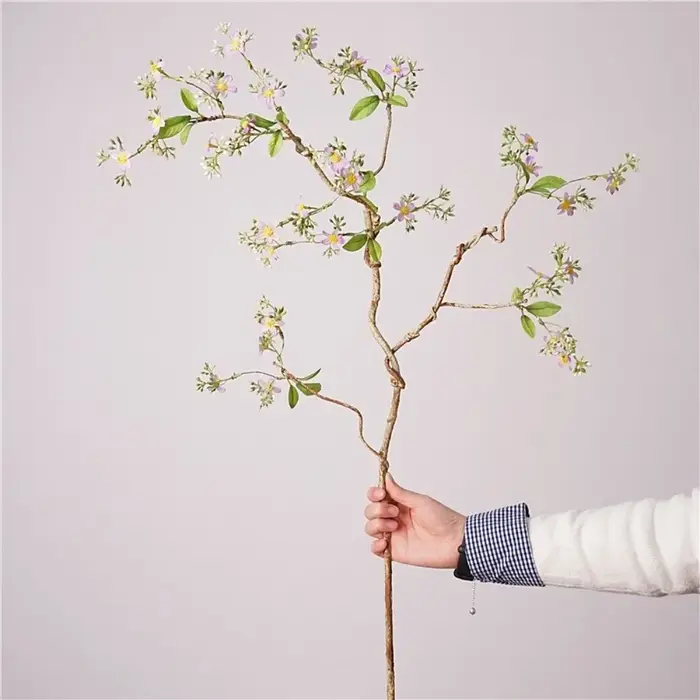 Petites Branches de Chrysanthèmes Sauvages Artificiels Réalistes en Soie Écologique
