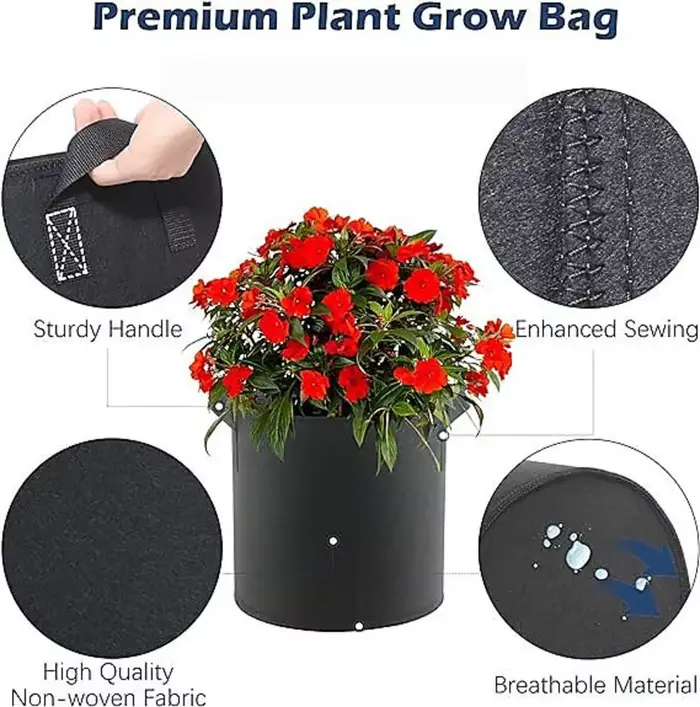 Sac de plantation en feutre avec poignée, sac de culture de légumes, de fleurs, de champignons, épai