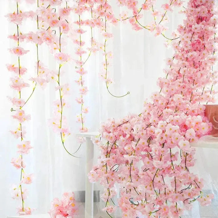 Vigne de fleurs de Sakura artificielles