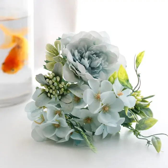 Bouquet de Roses Pivoines Artificielles