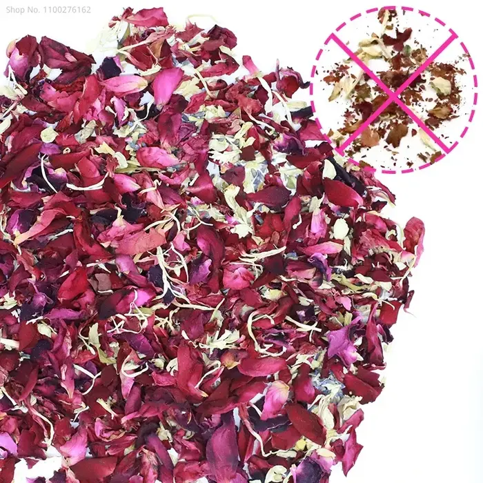20/30/50 pièces 50g/sac Pétales de rose naturels séchés Confettis de mariage Douche nuptiale Anniversaire Décoration DIY Biodégradable