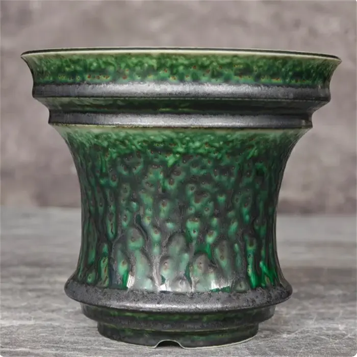  Pot en porcelaine vert algue pour plantes grimpantes