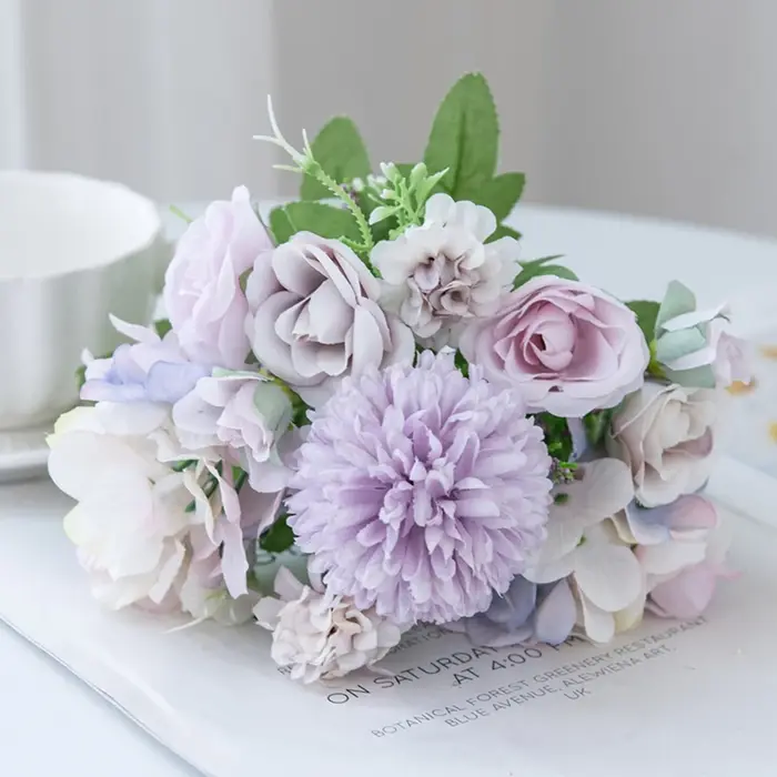 Fleurs artificielles De Mariée Roses Bouquet De Mariage Couronne Plantes Vases Maison Chambre En Plein Air Cour Décoration Accessoires Scrapbooking