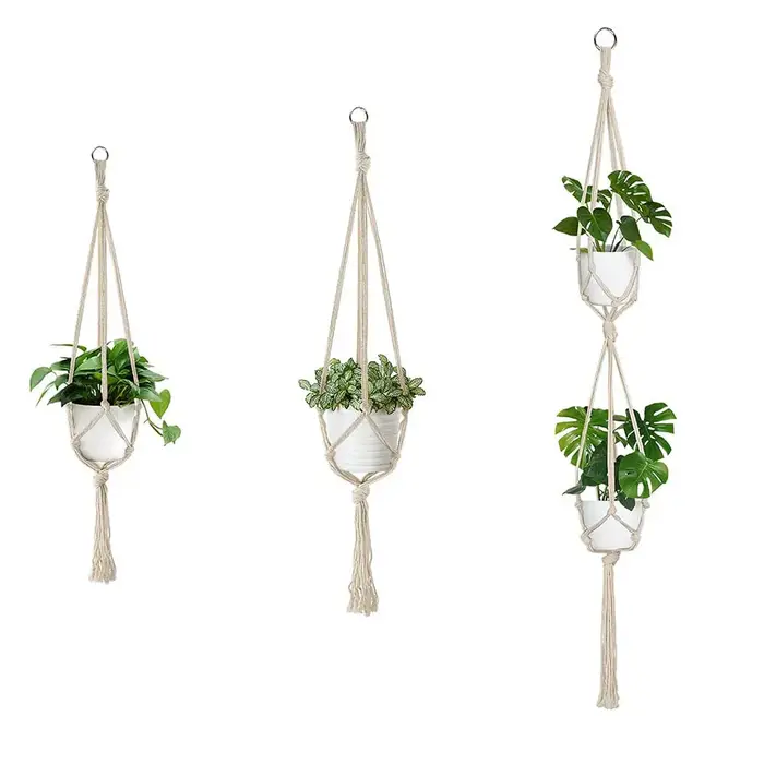 Cintre pour plantes en macramé bohème