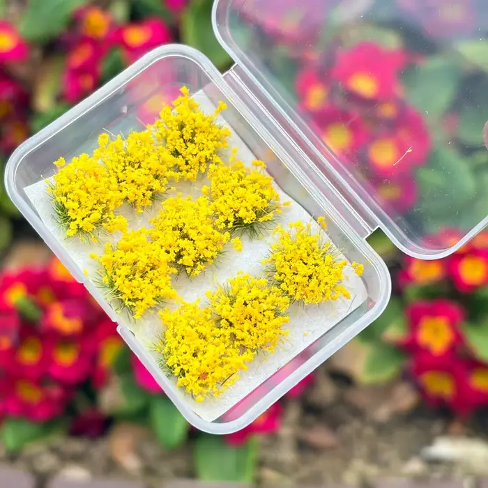 Boîte de 9 mini-paniers de fleurs artificielles pour maquettes architecturales