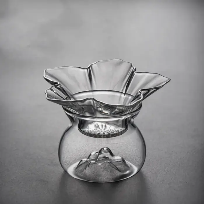 Passoire à thé en verre à fleurs avec Base de support, filtre à mailles fines pour thé à feuilles mo