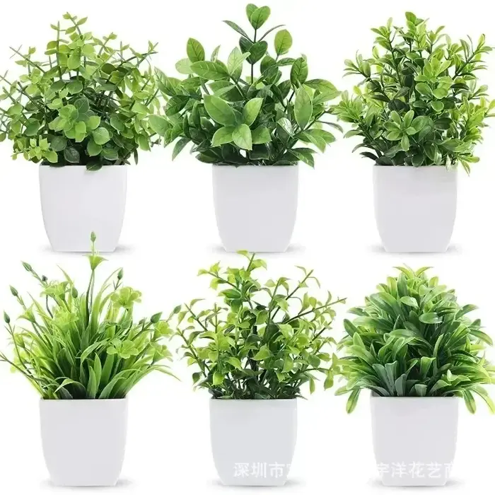 Bonsaï artificiel vert, fausse plante en pot, plantes artificielles d'intérieur et d'extérieur, décoration de jardin, chambre à coucher, vente en gros