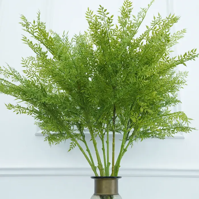 Branche de fleur artificielle en feuille de plante verte de 95 cm
