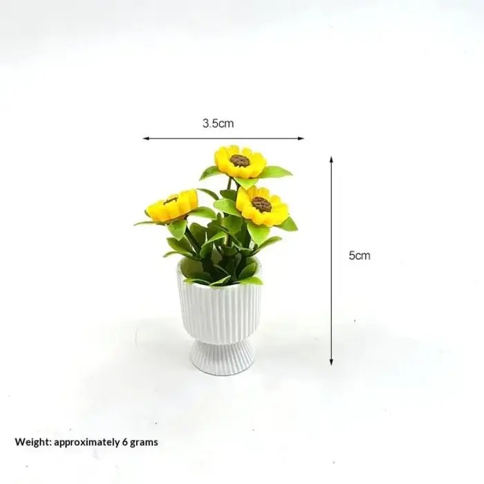 Ornement miniature de tournesol en pot