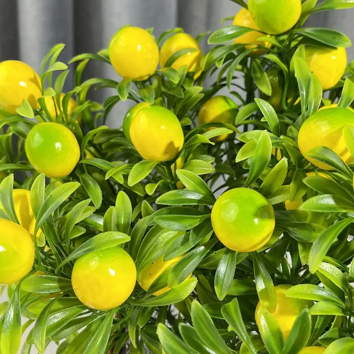 4 plantes artificielles de citron jaune pour la décoration intérieure et extérieure