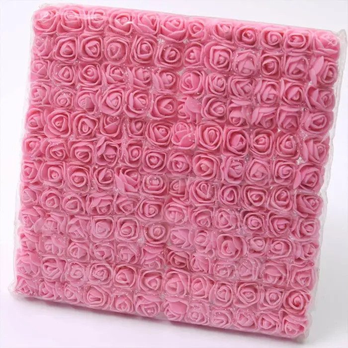 144 pièces/2 cm Mini dentelle Pe Rose mousse têtes de fleurs Bouquet pour mariage décoration de la m
