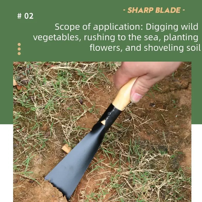 Pelle de jardin polyvalente pour planter des fleurs, désherber, ameublir la terre, récolter des légumes sauvages – Ensemble d'outils horticoles
