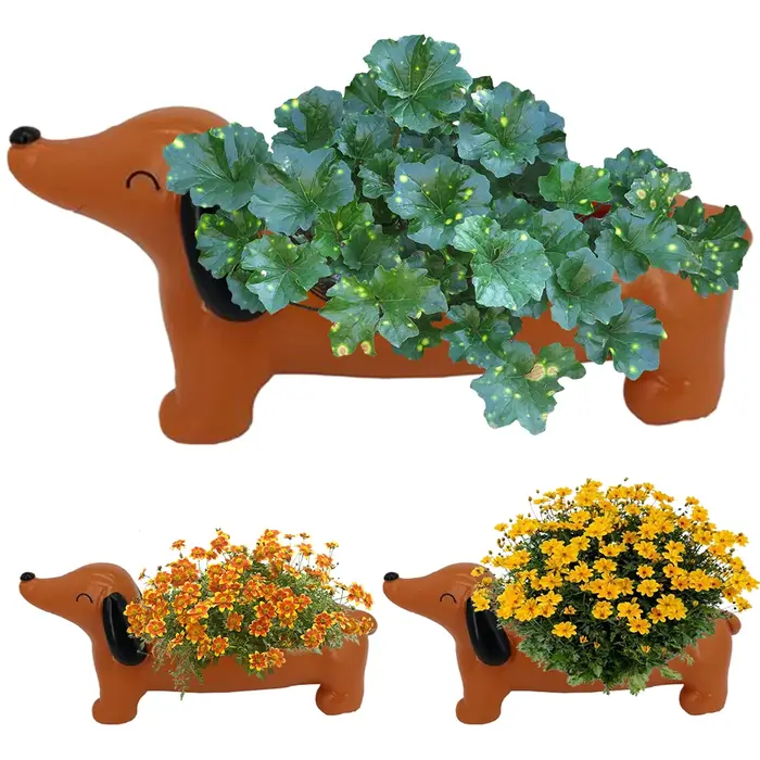 Pot de fleur teckel pour chien