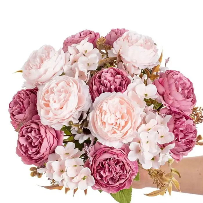 Fleur artificielle soie pivoine persane cour extérieure jardin Festival de mariage Bouquet de mariée Accueil Table bricolage cadeau boîte Scrapbook Decor