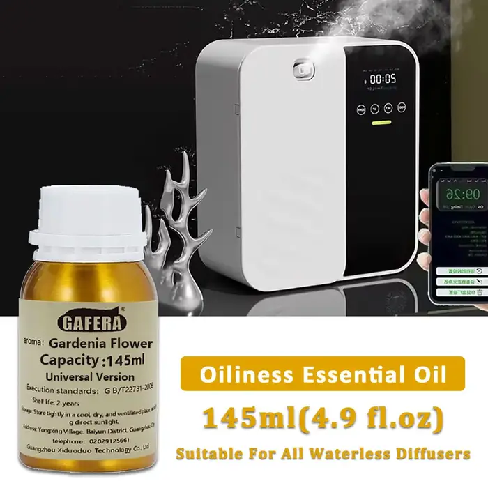 GAFERA 145ml (4.9 fl.oz) Huiles Essentielles de Fleur de Gardénia - Pour Tous les Diffuseurs Sans Eau