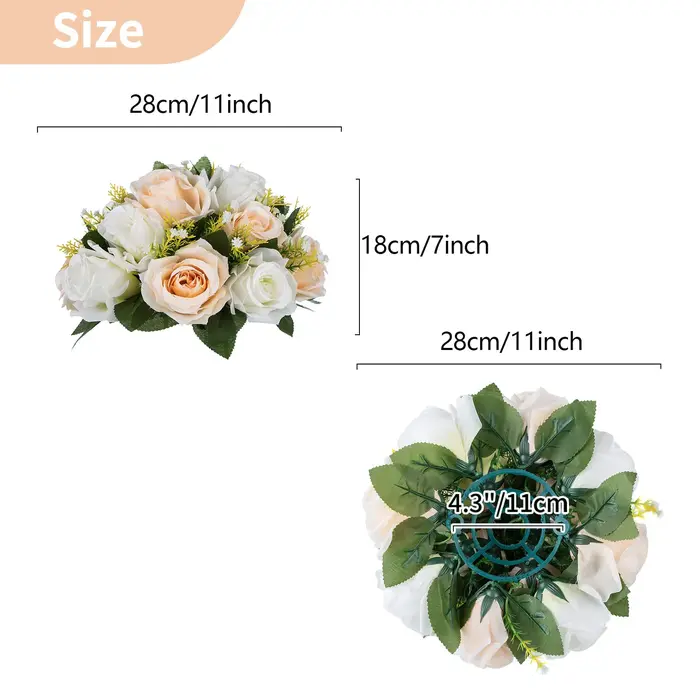 Uflower 6 pièces fleurs artificielles boule pièce maîtresse décorations de Table