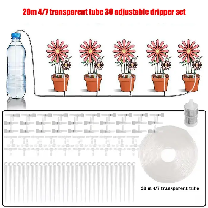 Kit d'irrigation goutte-à-goutte de jardin avec valve de régulation