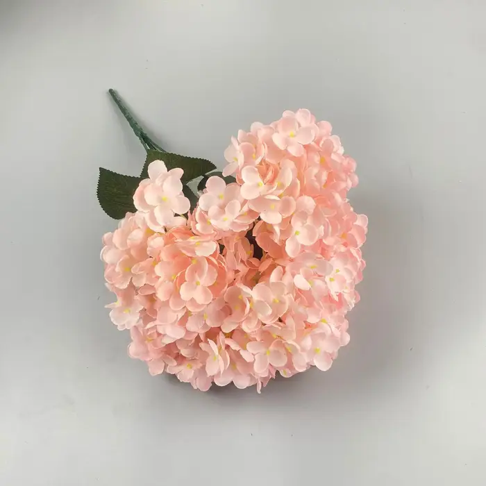 Grande taille 5 têtes blanc rouge hortensia fleurs artificielles soie bricolage mariage mariée Bouquet fausses
