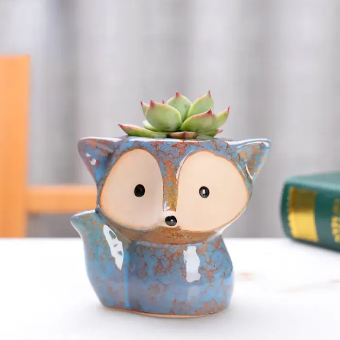 Pot de plantes en forme de renard en céramique, Micro Mini plantes succulentes en Pot, petits Pots d