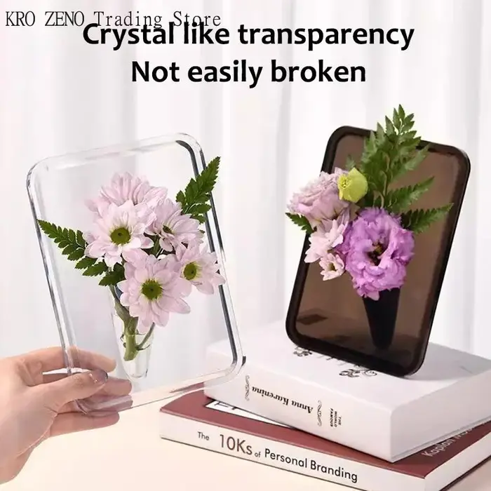 🔝 Vase à fleurs en acrylique transparent