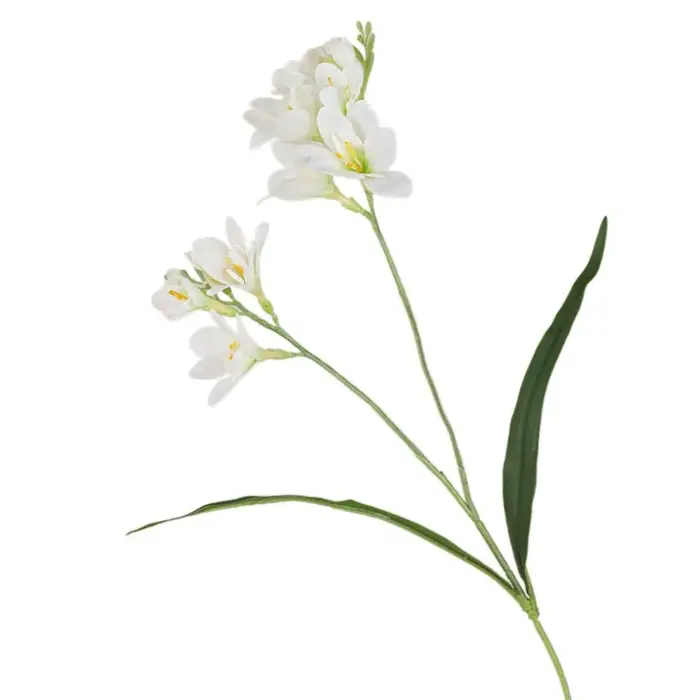 2 Fleurs artificielles de freesia à toucher réel