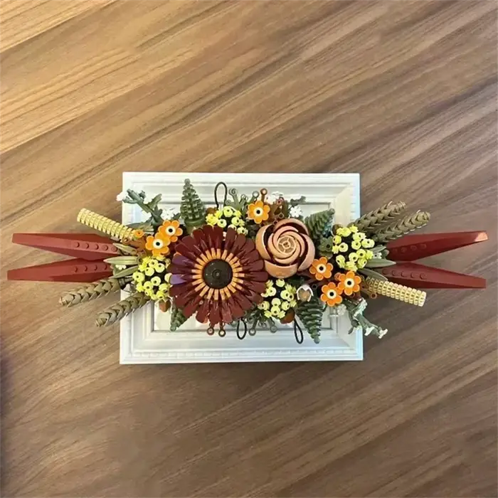 Fleurs artificielles 3D, rose, orchidée, plante en pot, ensemble de blocs de construction DIY, bouquet de fleurs éternelles, modèle de décoration d'intérieur, cadeau de fête