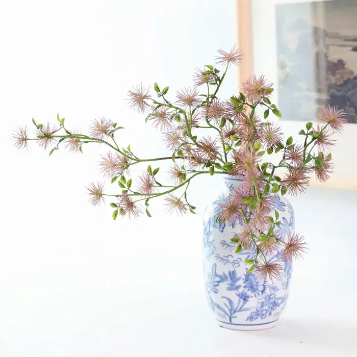 10 Pièces Fleurs Artificielles 6 Têtes Petits Cymbidiums Décoration Maison Mariage Composition Florale Décoration de Table Branches en Forme de Pin d'Accueil