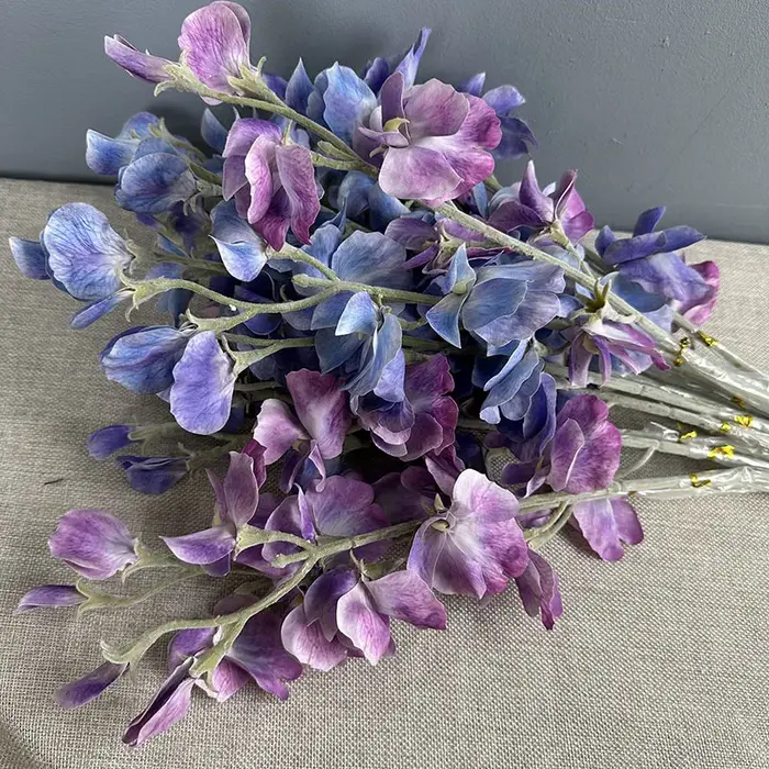 10 pièces de fausses fleurs de pois parfumées à toucher réel