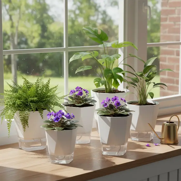 Jardinière auto-arrosante en résine de 26