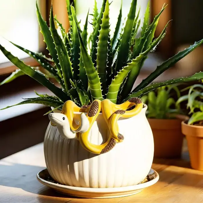 Figurine de Serpent en Résine Peinte à la Main pour Pot de Fleurs, Décoration Colorée pour Bord de Pot Intérieur et Extérieur