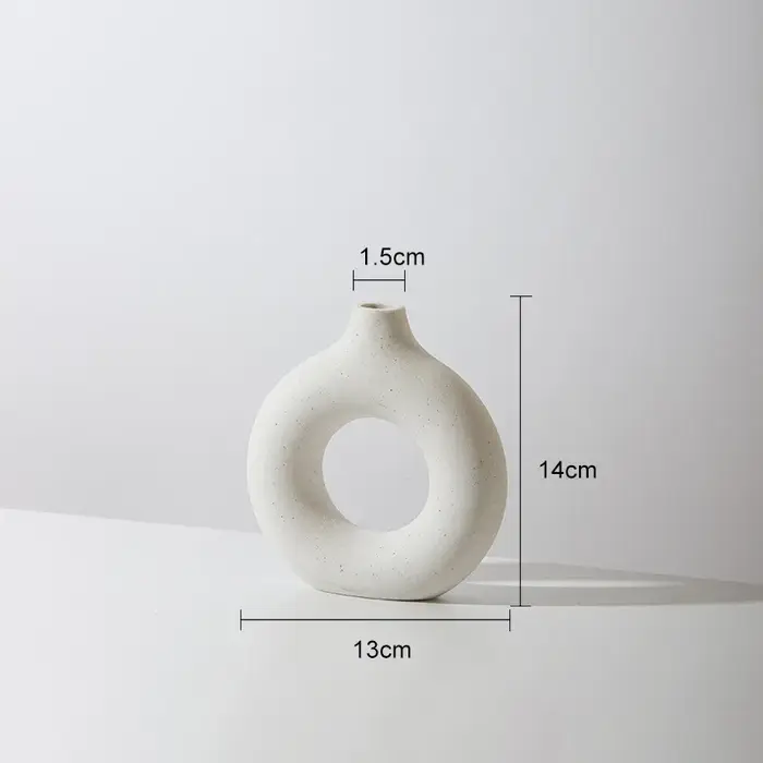 Pot de fleur en céramique creux circulaire nordique, vase de maison, accessoires de décoration de sa