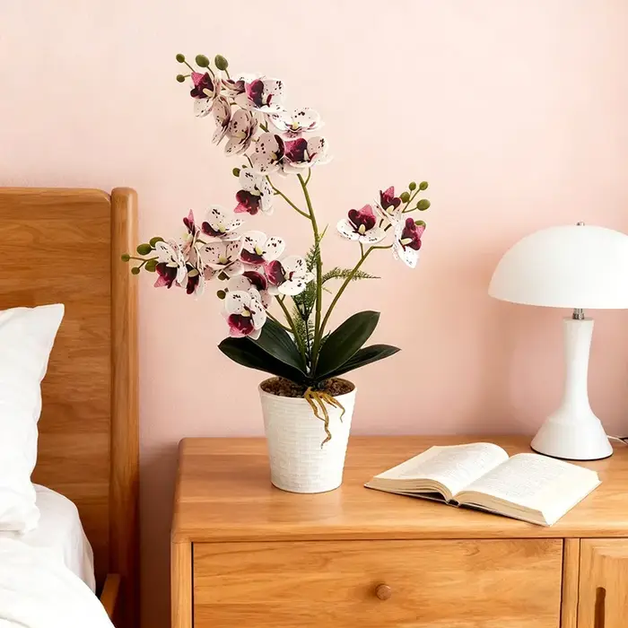 Plantes en pot artificielles en forme d'orchidée papillon 21