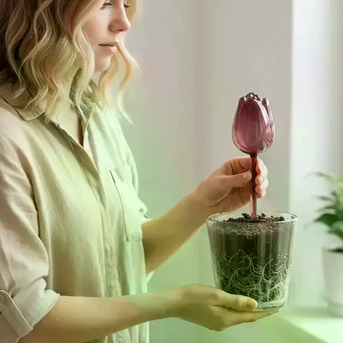 Solution élégante d'arrosage des plantes, globes d'arrosage pour plantes tulipes, ampoules d'arrosage automatique pour plantes d'intérieur et d'extérieur, pics automatiques