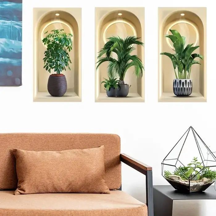 Autocollants muraux de plantes aquarelle 3D