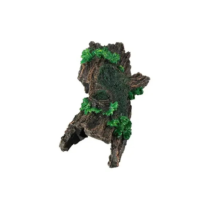 Simulation d'aquarium, tronc d'arbre creux en résine en forme d'écorce