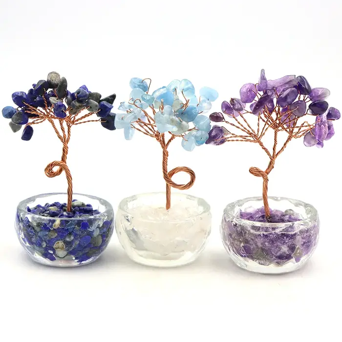 Arbres d'argent en cristal de 75mm