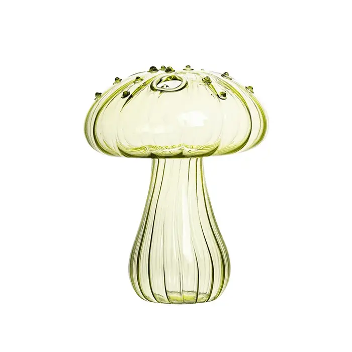 Vase Champignon Feng Shui en Verre pour Culture