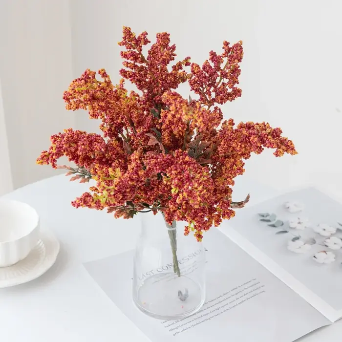 Fleurs artificielles fausse mousse gypsophile Pompon Vases pour la décoration de la maison guirlande de noël mariage accessoires de mariée liquidation