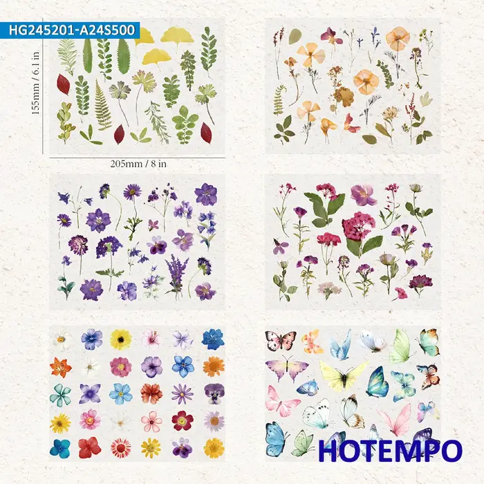 Pack d’autocollants de fleurs de plantes