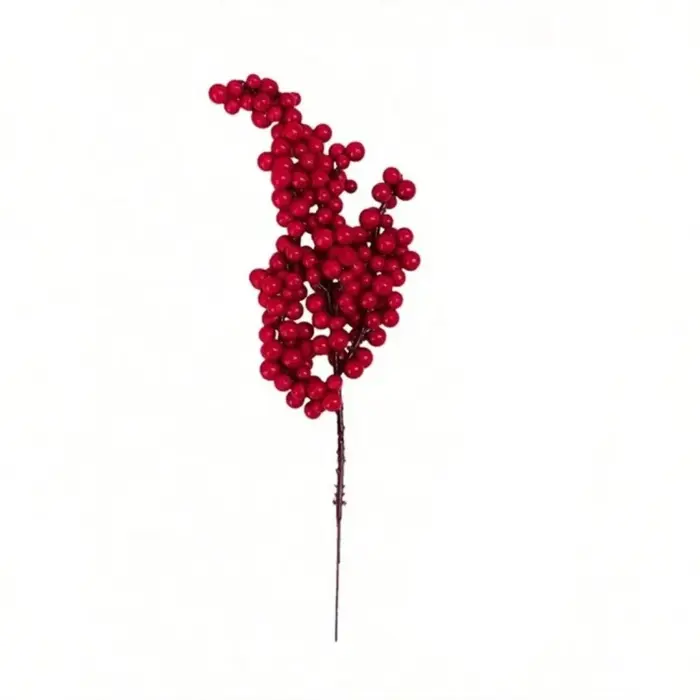 Plantes artificielles houx petit fruits rouges nouvel an arbre de noël décor de chambre à coucher couronne de mariage fleur bricolage cadeaux de prise de vue Photo