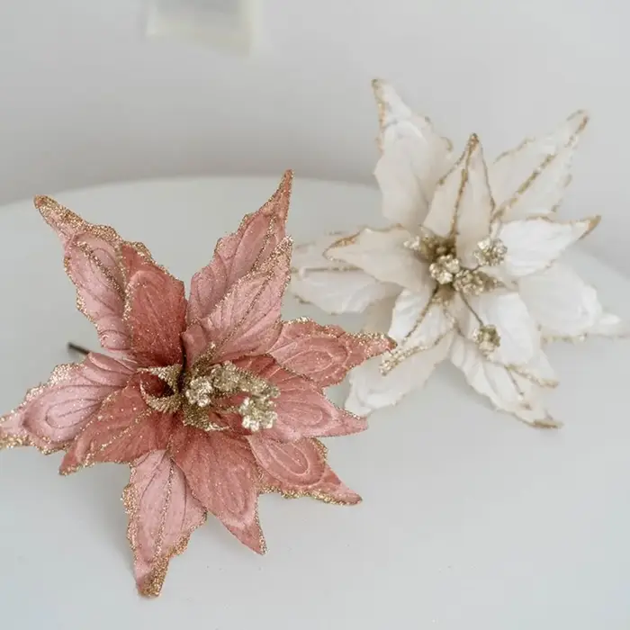 Tête de fleur fleurs de noël artificielles multicolore à la main simulée