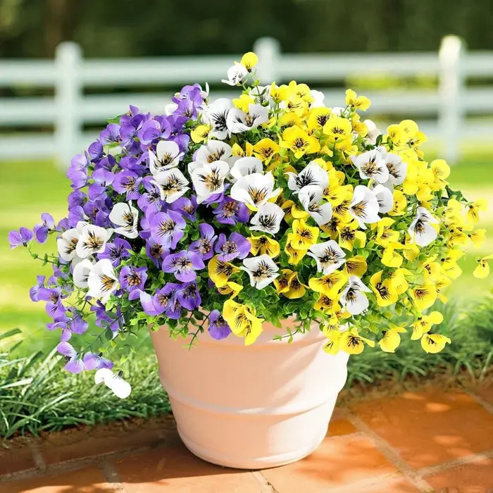 Fleurs en plastique pour décoration de jardin extérieur
