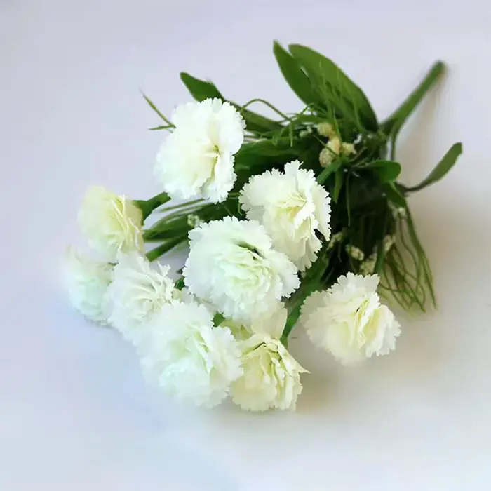 1 Bouquet de fleurs artificielles en soie d'oeillets