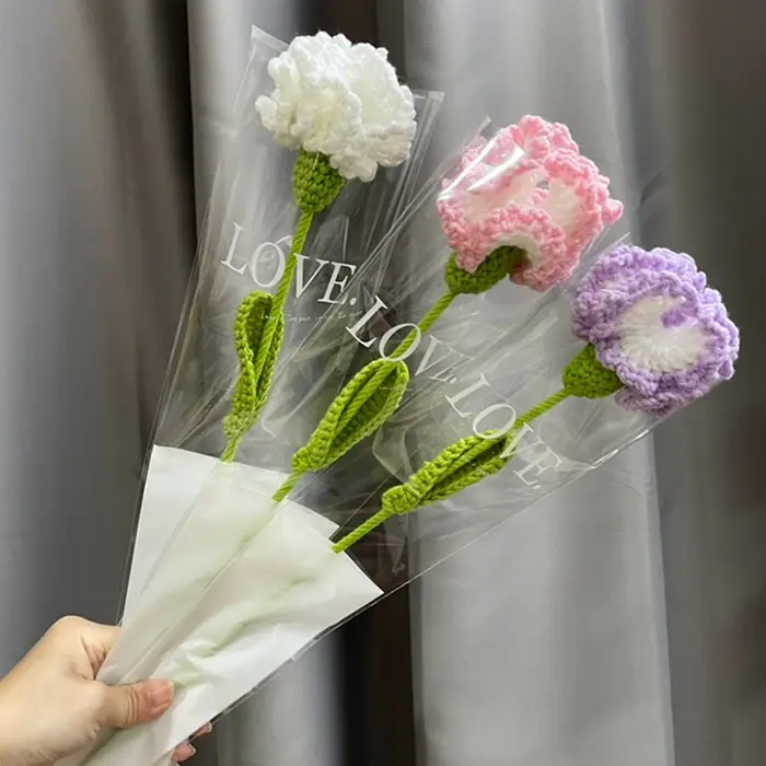 Bouquet de fleurs artificielles tissées à la main
